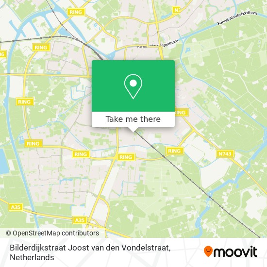 Bilderdijkstraat Joost van den Vondelstraat map