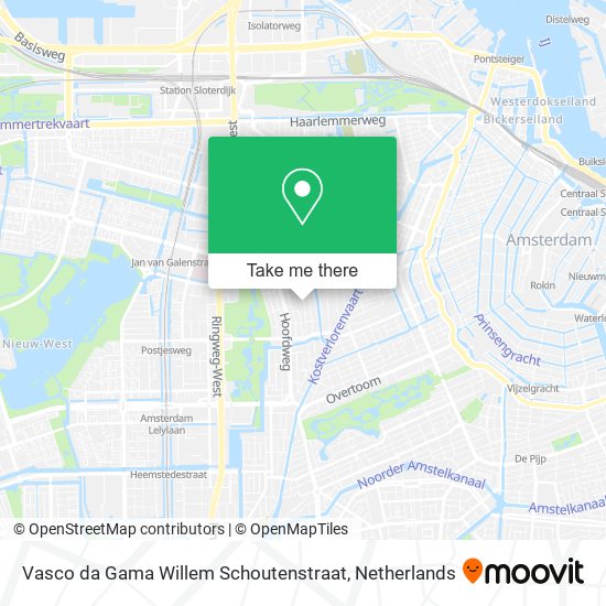 Vasco da Gama Willem Schoutenstraat map