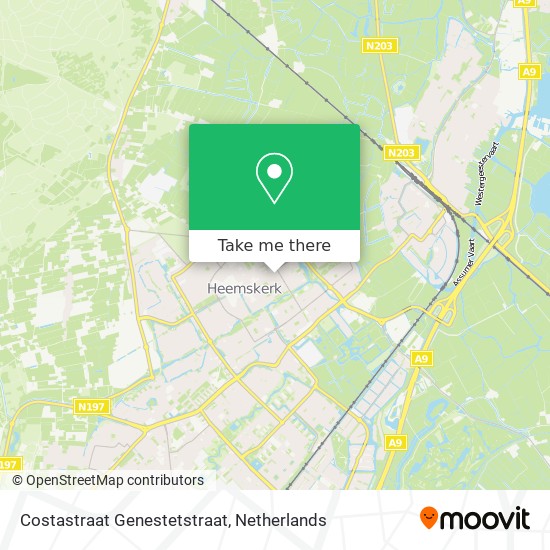 Costastraat Genestetstraat map