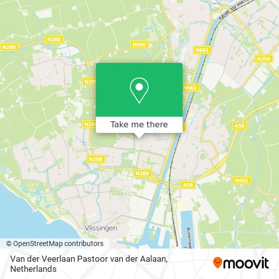 Van der Veerlaan Pastoor van der Aalaan map