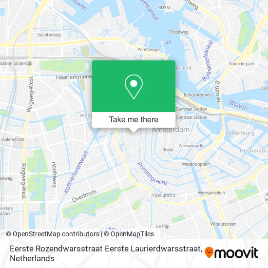 Eerste Rozendwarsstraat Eerste Laurierdwarsstraat map