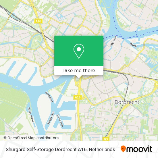 Shurgard Self-Storage Dordrecht A16 Karte