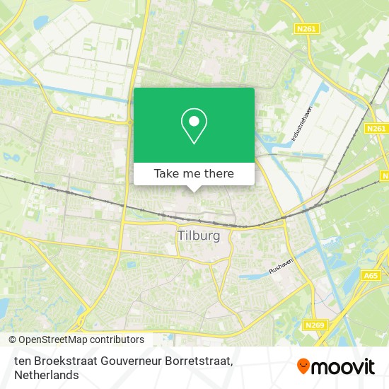 ten Broekstraat Gouverneur Borretstraat map