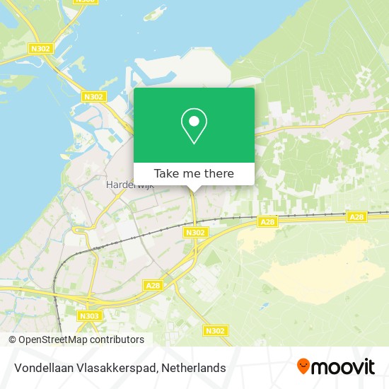 Vondellaan Vlasakkerspad map