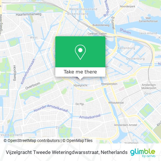 Vijzelgracht Tweede Weteringdwarsstraat map