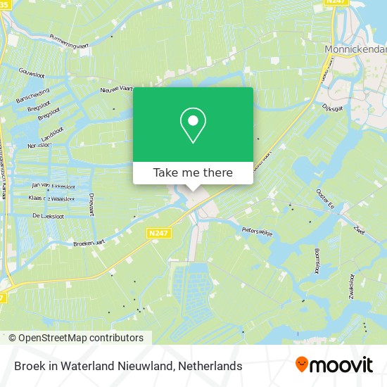 Broek in Waterland Nieuwland map