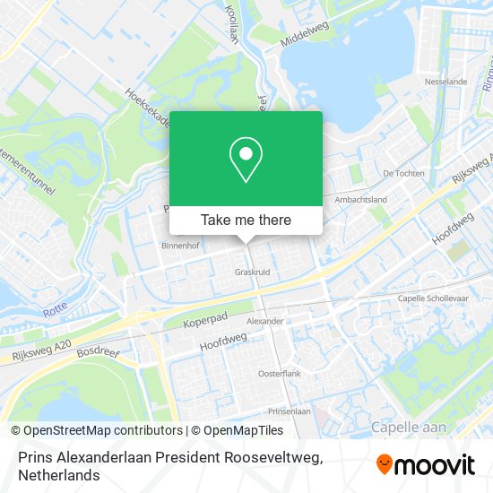 Prins Alexanderlaan President Rooseveltweg map