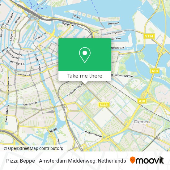 Pizza Beppe - Amsterdam Middenweg Karte