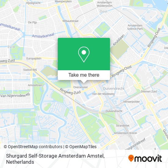 Shurgard Self-Storage Amsterdam Amstel map