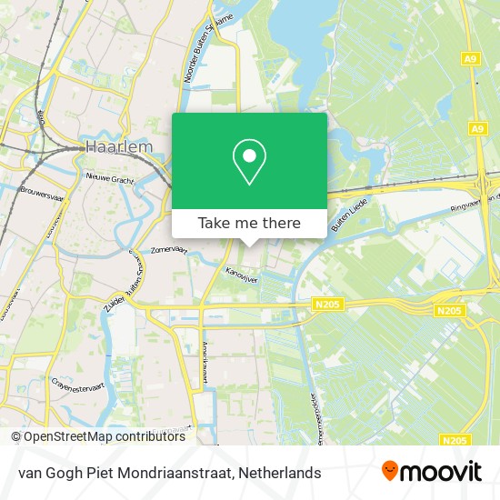van Gogh Piet Mondriaanstraat map