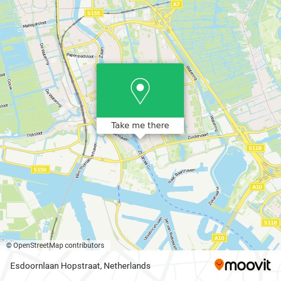 Esdoornlaan Hopstraat map