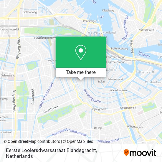 Eerste Looiersdwarsstraat Elandsgracht map