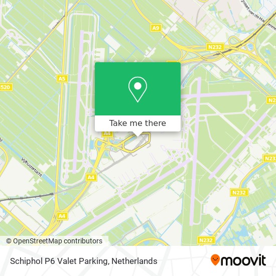 Schiphol P6 Valet Parking map