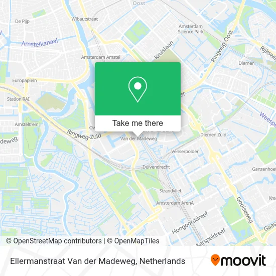Ellermanstraat Van der Madeweg map
