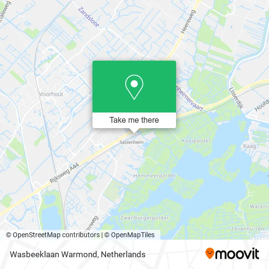 Wasbeeklaan Warmond map