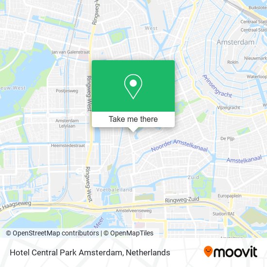 Hotel Central Park Amsterdam map