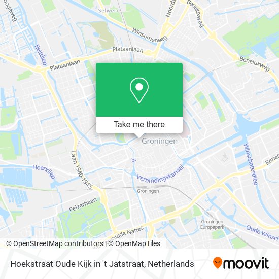 Hoekstraat Oude Kijk in 't Jatstraat map