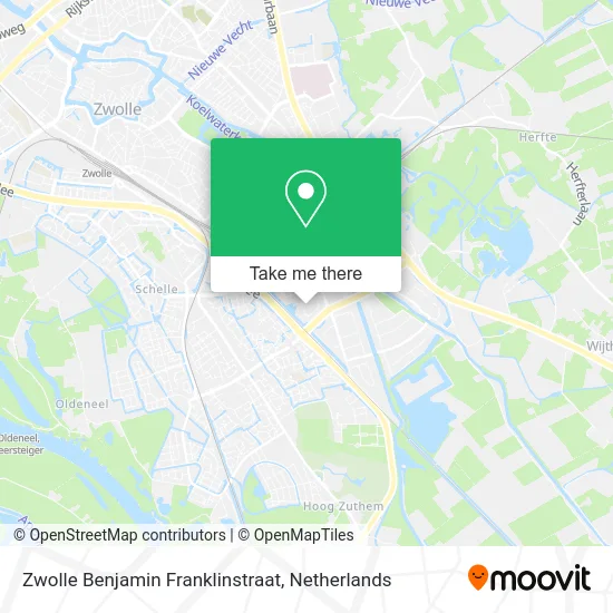 Zwolle Benjamin Franklinstraat map