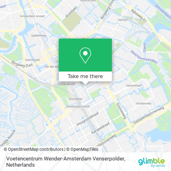 Voetencentrum Wender-Amsterdam Venserpolder Karte