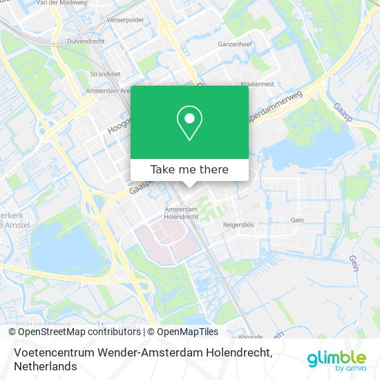 Voetencentrum Wender-Amsterdam Holendrecht Karte