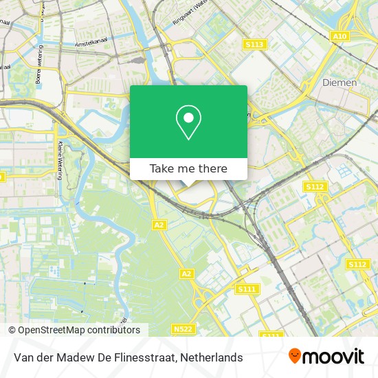 Van der Madew De Flinesstraat map