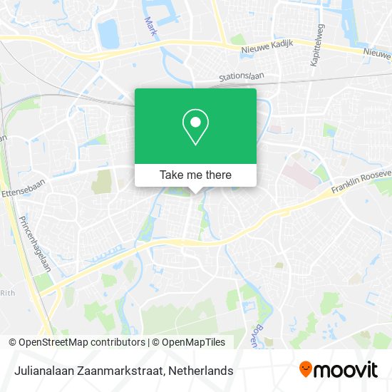 Julianalaan Zaanmarkstraat map