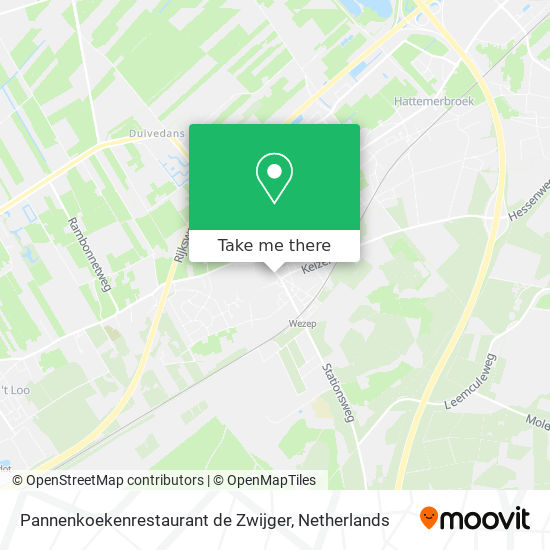 Pannenkoekenrestaurant de Zwijger map
