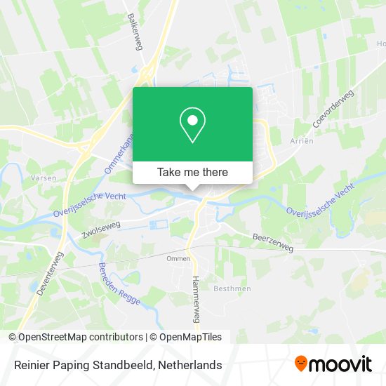 Reinier Paping Standbeeld map