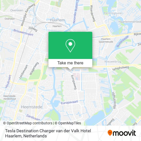 Tesla Destination Charger van der Valk Hotel Haarlem Karte