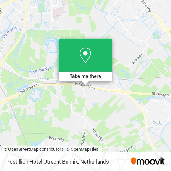 Postillion Hotel Utrecht Bunnik map