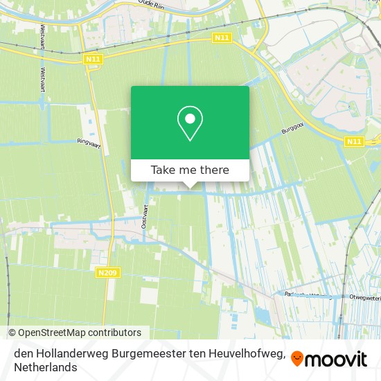 den Hollanderweg Burgemeester ten Heuvelhofweg map