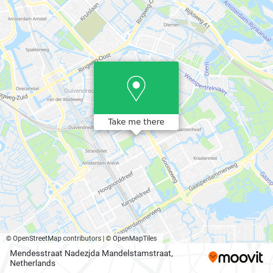 Mendesstraat Nadezjda Mandelstamstraat Karte