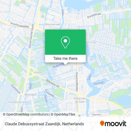 Claude Debussystraat Zaandijk map