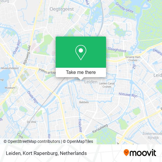 Leiden, Kort Rapenburg map