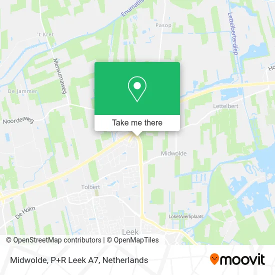 Midwolde, P+R Leek A7 map