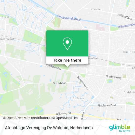 Africhtings Vereniging De Wolstad Karte