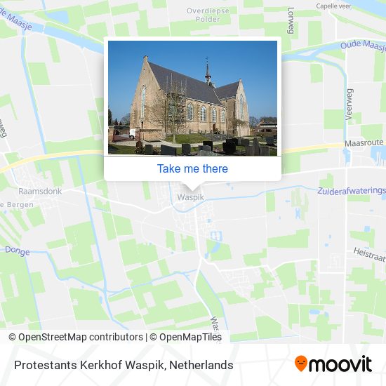 Protestants Kerkhof Waspik map
