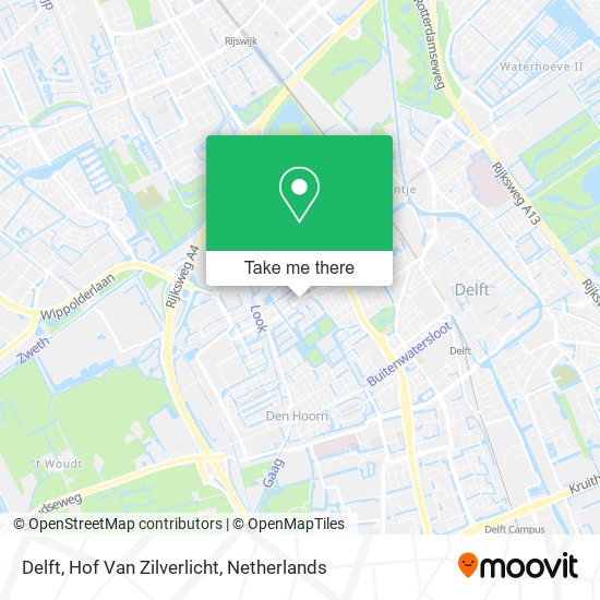 Delft, Hof Van Zilverlicht Karte