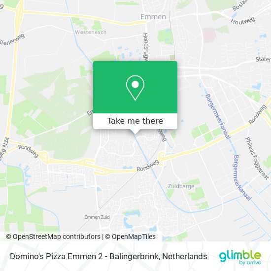 Domino's Pizza Emmen 2 - Balingerbrink Karte