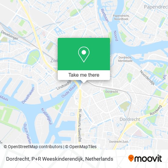 Dordrecht, P+R Weeskinderendijk map