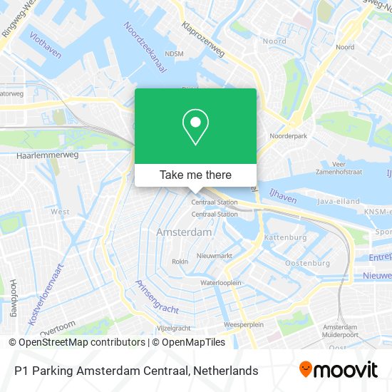 P1 Parking Amsterdam Centraal map