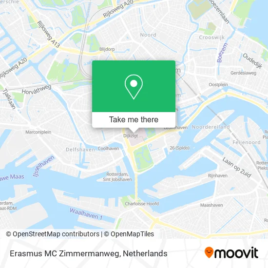 Erasmus MC Zimmermanweg map