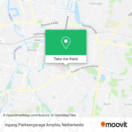 Ingang Parkeergarage Amphia map