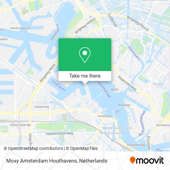 Moxy Amsterdam Houthavens map