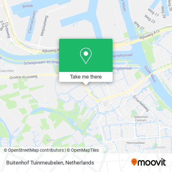 Goed opgeleid methodologie Excursie Wie komme ich mit Bus oder Metro nach Buitenhof Tuinmeubelen in Spijkenisse?