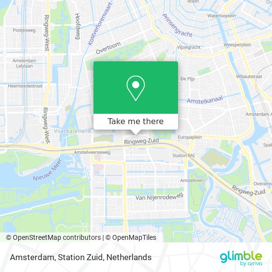 Amsterdam, Station Zuid map