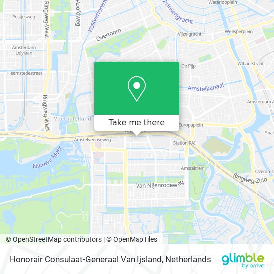 Honorair Consulaat-Generaal Van Ijsland Karte