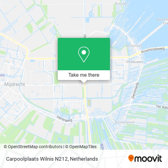 Carpoolplaats Wilnis N212 map