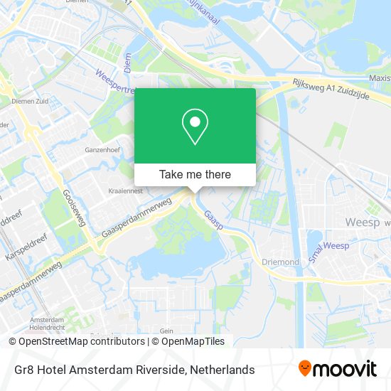 Gr8 Hotel Amsterdam Riverside Karte