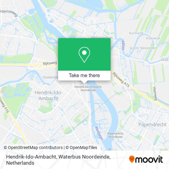 Hendrik-Ido-Ambacht, Waterbus Noordeinde map